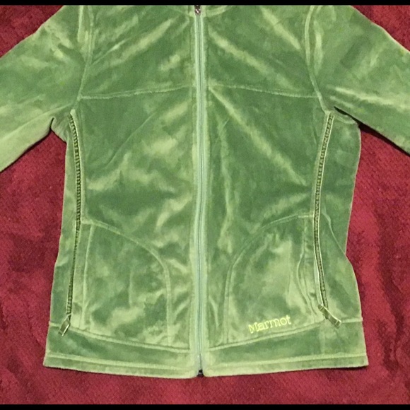 Women’s EUC green MARMOT polar fleece jacket/ sz L - Picture 2 of 6